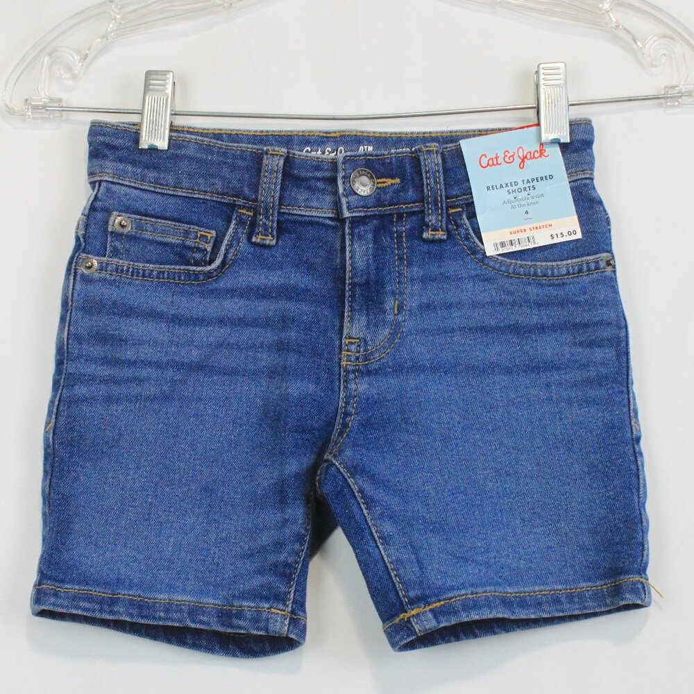 Cat & Jack 4T Relaxed Super Stretch Tapered Blue Jean Shorts